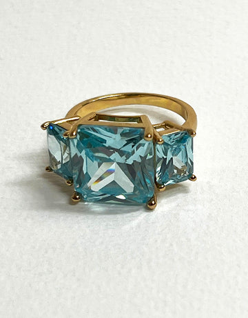 Ave Aqua Blue Topaz Ring In Gold